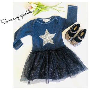 Boutique Everbloom glittery dress & mini melissas